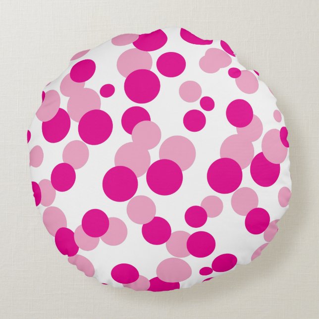 Bubbles roses Confetti Motif Coussin rond (Dos)