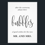 Bubbles Sendoff Sign Choose Your Size<br><div class="desc">Plan a stylish celebration with this modern invitation that your guests will adore. 
Design by © berryberrysweet . Printable digital files are available! Visit our website at www.berryberrysweet.com for more details!</div>