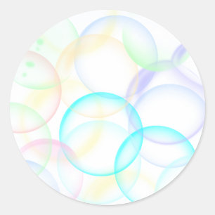 bubbles_sticker classic round sticker