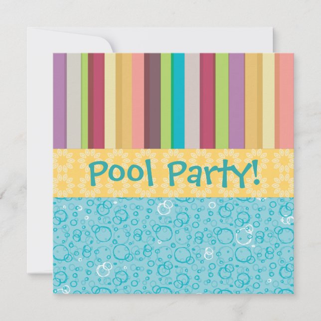 Bubbles & Stripes Invitation (Front)