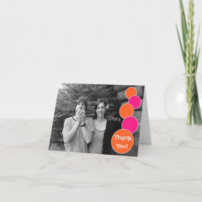 Bubbles Thank You Notecard (Orange / Hot Pink) (Front)