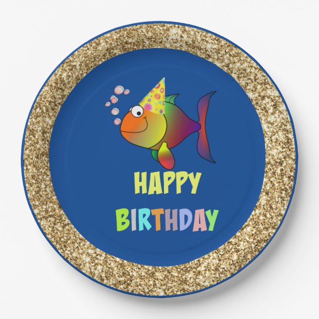 Bubbles the Birthday Fish, Paper Plates (Front)