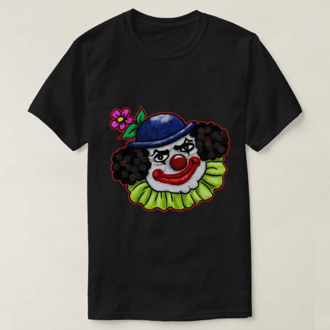 Bubbles the Creepy Clown | Halloween Fun T-Shirt (Design Front)
