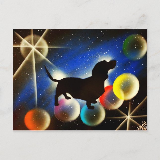 Bubbles the Dachshund Postcard (Front)