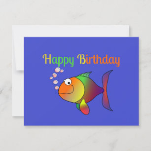 Bubbles the Fish, cute and colourful, Card