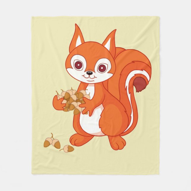 Bubbles the Helpful Squirrel Fleece Blanket (Front)
