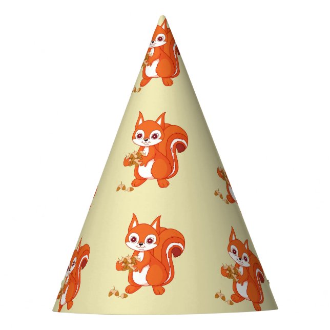 Bubbles the Helpful Squirrel Party Hat (Front)