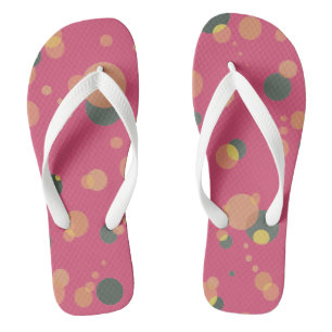 BUBBLES Universe Pink on Custom Colour Flip Flops