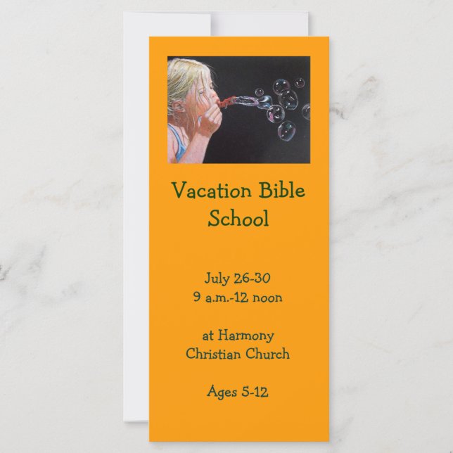 BUBBLES: VACATION BIBLE SCHOOL INVITATION CARDS (Front)