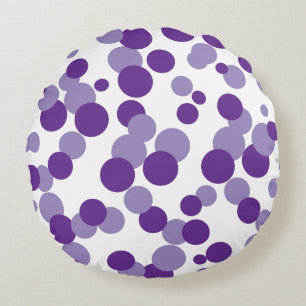 Bubbles violets Confetti Motif Coussin rond
