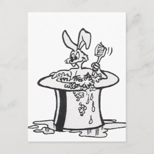 Bubbling Bunny Colouring Plate Postcard