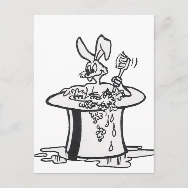 Bubbling Bunny Colouring Plate Postcard (Front)