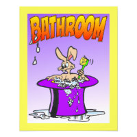 Bubbling Bunny salle de bain poster Cust. Couleur 