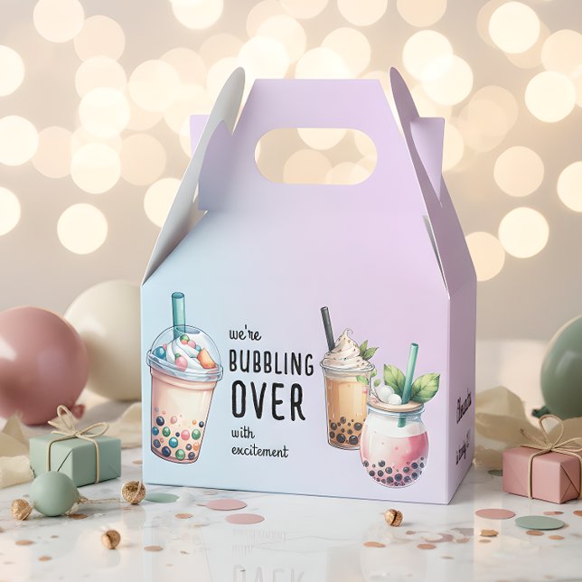 Bubbling over with excitment bobba tea birthday favor box (Creator Uploaded)