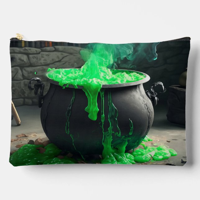 Bubbling Witch's Cauldron Halloween Accessory Pouch (Front)