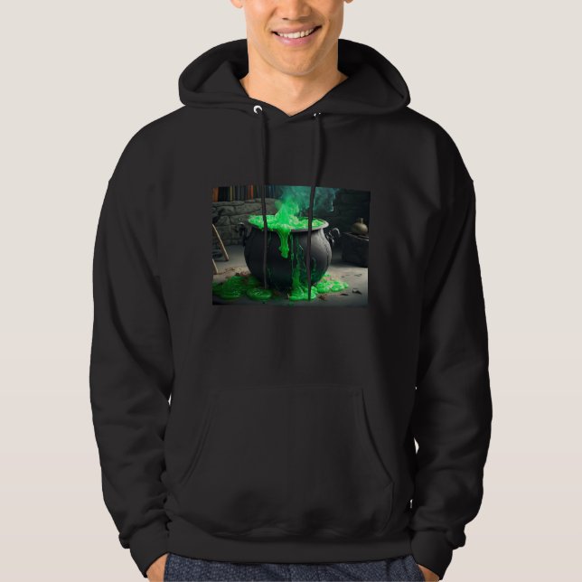 Bubbling Witch's Cauldron Halloween Hoodie (Front)