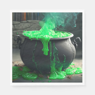 Bubbling Witch's Cauldron Halloween Napkin