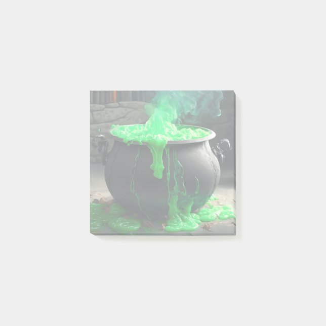 Bubbling Witch's Cauldron Halloween Post-it Notes (Front)