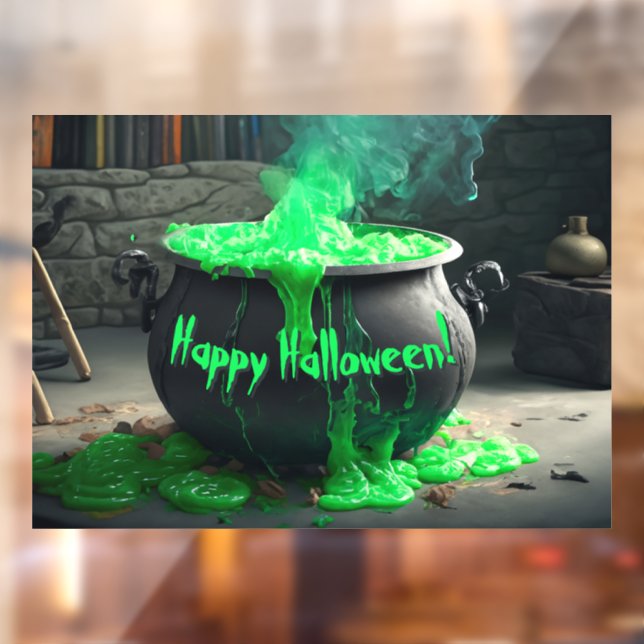 Bubbling Witch's Cauldron Halloween Window Cling (Sheet 2)