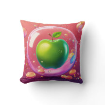 Bubbly Apple Dreams Art Design Polyester Throw