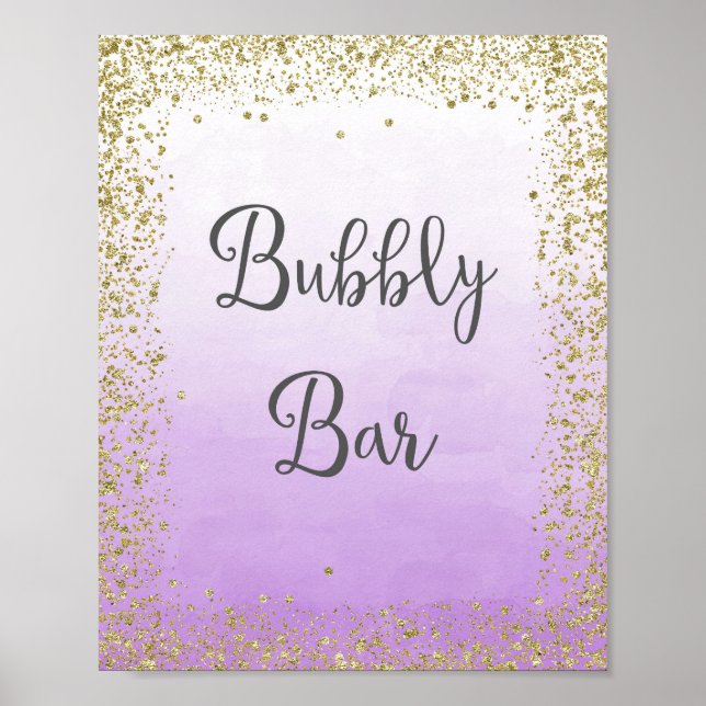 Bubbly Bar Wedding Poster Print (Front)