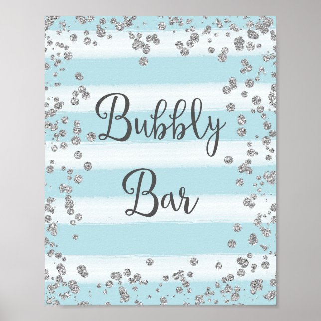 Bubbly Bar Wedding Poster Print (Front)