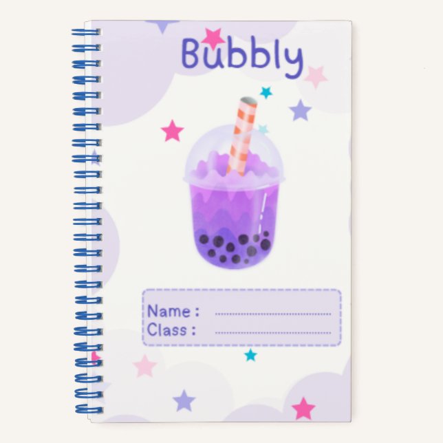 Bubbly boba notebook🧋🫧 notebook (Front)
