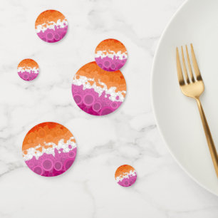 Bubbly Bohemian Groovy Abstract Lesbian Pride Flag Confetti