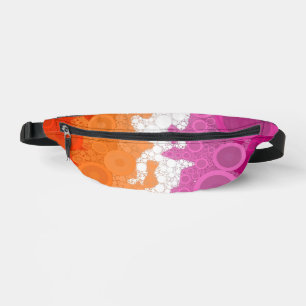 Bubbly Bohemian Groovy Abstract Lesbian Pride Flag Fanny Pack