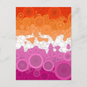 Bubbly Bohemian Groovy Abstract Lesbian Pride Flag Postcard