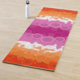 Bubbly Bohemian Groovy Abstract Lesbian Pride Flag Yoga Mat