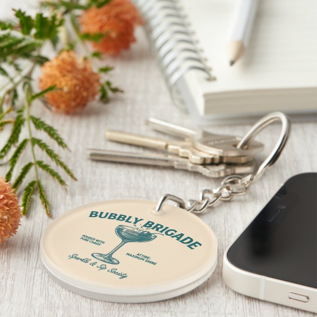 Bubbly Brigade Sparkle & Sip Society Keychain (Front Right)