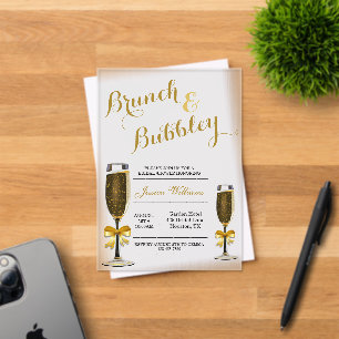 Bubbly & Brunch Bridal Shower Acrylic Invitations