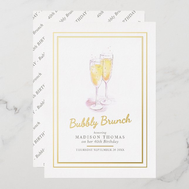 Bubbly brunch champagne bubbles event 40th (Front/Back)