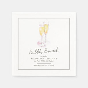 Bubbly brunch champagne bubbles event napkins