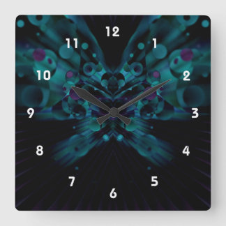 Bubbly Butterfly Square Wall Clock