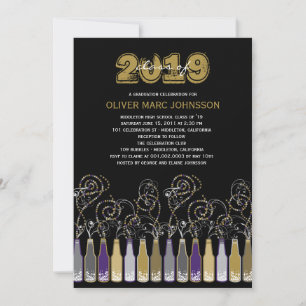 Bubbly Celebrations Graduation Grad Party Invite