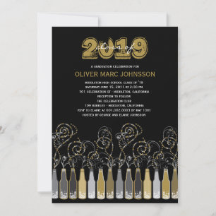 Bubbly Celebrations Graduation Photo Party Invite