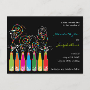 Bubbly Celebrations! Save The Date Custom Postcard