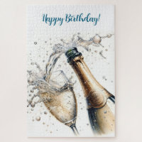 Bubbly champagne Happy Birthday