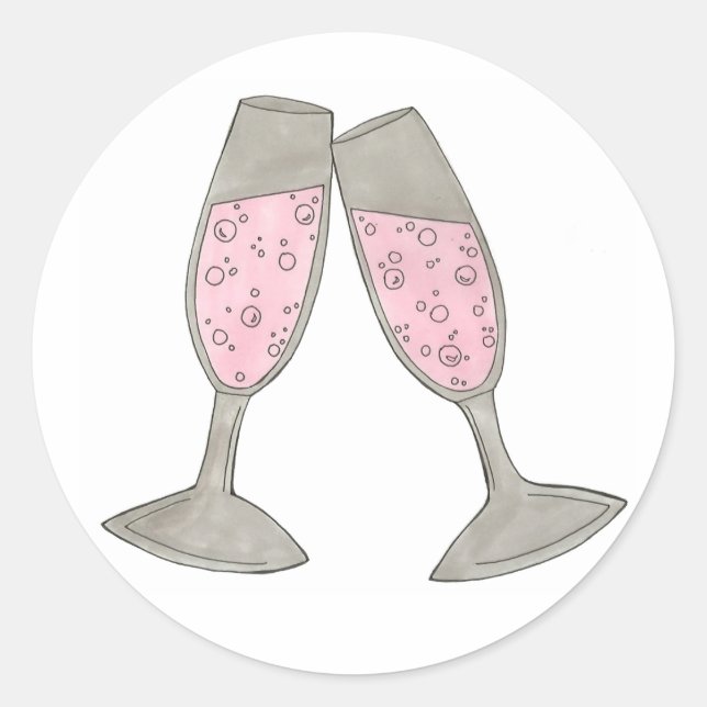 Bubbly Champagne rose encourage les stickers de ma (Devant)