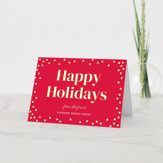 Bubbly Cheer FOIL Business Holiday Card (Front)