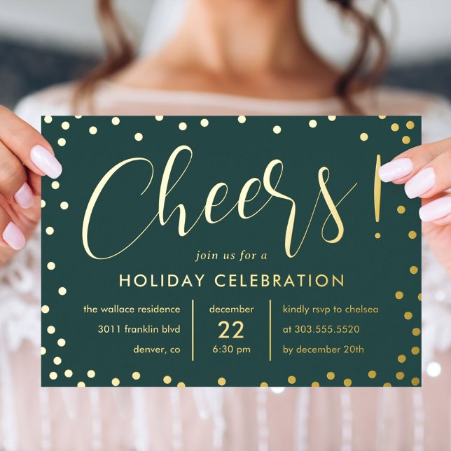 Bubbly Cheer Foil Fête Invitation (Créateur téléchargé)