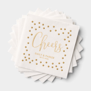 Bubbly Cheers Wedding Holiday Party Foil Napkins