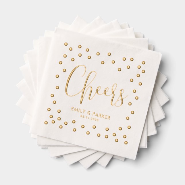 Bubbly Cheers Wedding Holiday Party Foil Napkins (Insitu (Stacked))