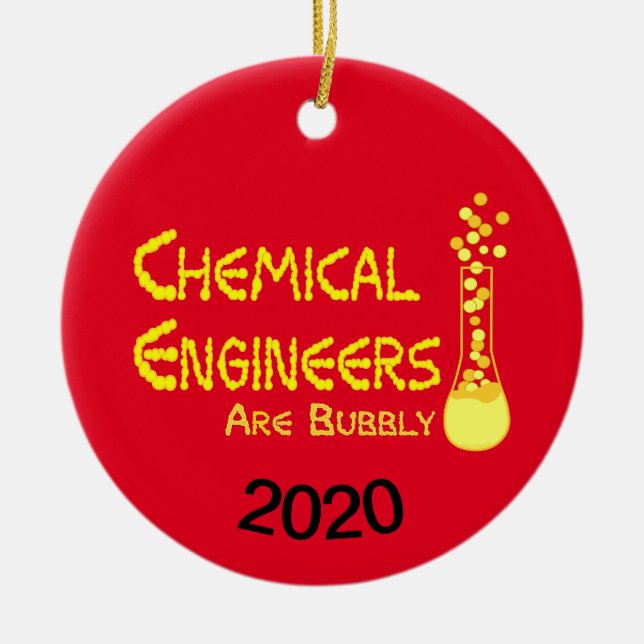Bubbly Chemical Engineers Ceramic Ornament (Front)
