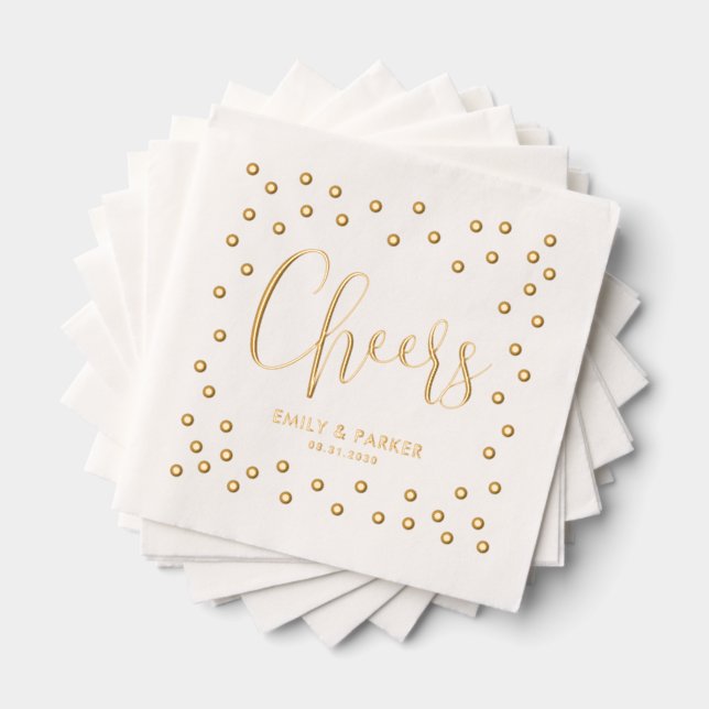 Bubbly Cheval Mariage Fête Foil Napkins (Insitu (empilé))