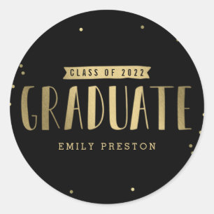 Bubbly Chic Graduation Stickers or Envelope Seals