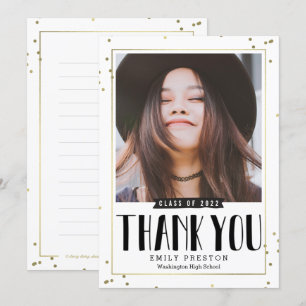 Bubbly Chic Graduation Thank You Note Card