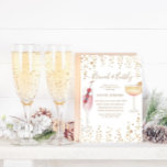 Bubbly Cocktails Gold Glitter Bridal Brunch Invitation<br><div class="desc">Cute bridal shower invitations with a gold and glitter backdrop and a custom script "brunch and bubbly" with watercolor hand painted cocktail glasses. Choose between two background colours and matching items in our store.</div>